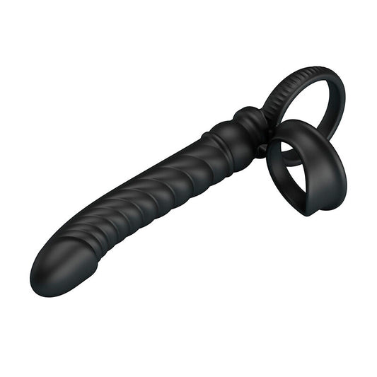 PRETTY LOVE - VIBRADOR ANAL MERRITT COM ANEL E VIBRAÇÃO PRETO - Infernum Store