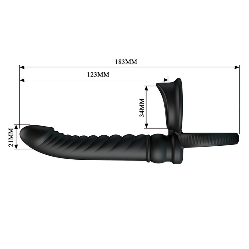 PRETTY LOVE - VIBRADOR ANAL MERRITT COM ANEL E VIBRAÇÃO PRETO - Infernum Store