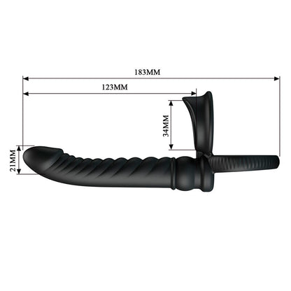 PRETTY LOVE - VIBRADOR ANAL MERRITT COM ANEL E VIBRAÇÃO PRETO - Infernum Store