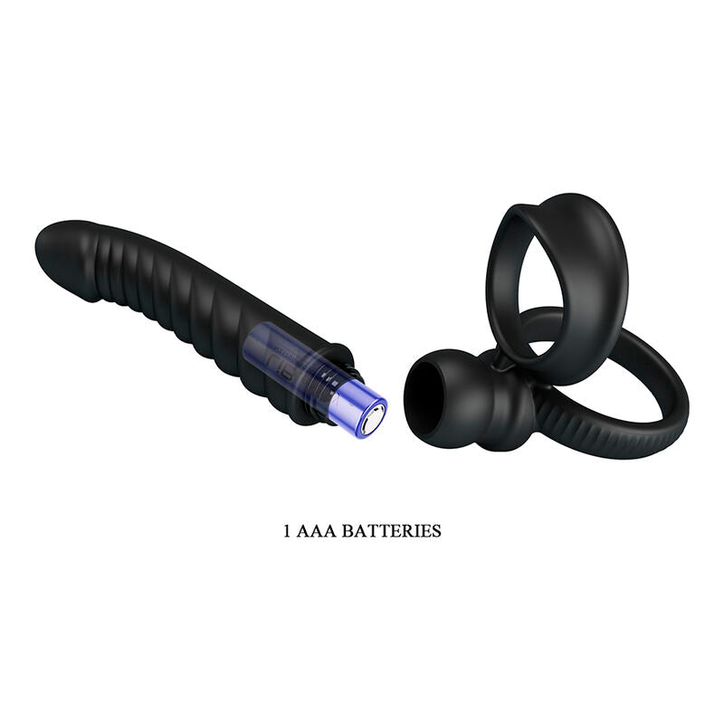 PRETTY LOVE - VIBRADOR ANAL MERRITT COM ANEL E VIBRAÇÃO PRETO - Infernum Store
