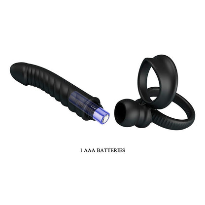 PRETTY LOVE - VIBRADOR ANAL MERRITT COM ANEL E VIBRAÇÃO PRETO - Infernum Store