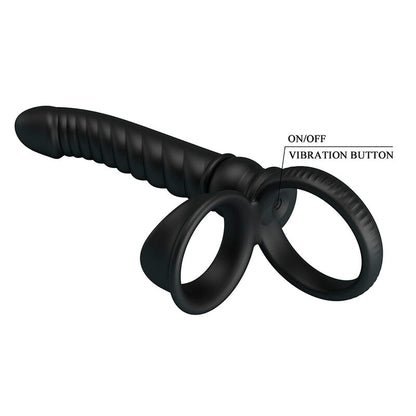 PRETTY LOVE - VIBRADOR ANAL MERRITT COM ANEL E VIBRAÇÃO PRETO - Infernum Store