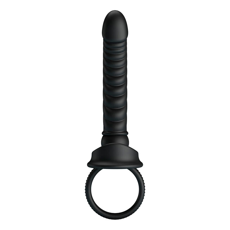 PRETTY LOVE - VIBRADOR ANAL MERRITT COM ANEL E VIBRAÇÃO PRETO - Infernum Store