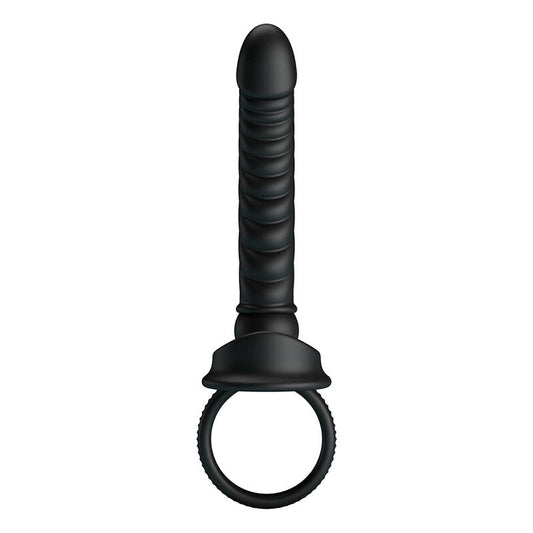 PRETTY LOVE - VIBRADOR ANAL MERRITT COM ANEL E VIBRAÇÃO PRETO - Infernum Store