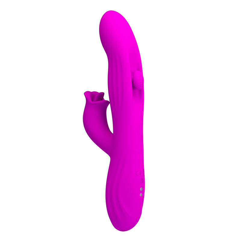 PRETTY LOVE - VIBRADOR OSCILATIVO YALANDA RABBIT COM DISPLAY DE LED ROXO - Infernum Store