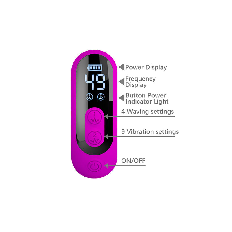 PRETTY LOVE - VIBRADOR OSCILATIVO YALANDA RABBIT COM DISPLAY DE LED ROXO - Infernum Store