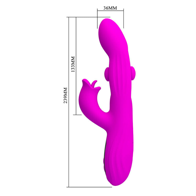 PRETTY LOVE - VIBRADOR OSCILATIVO YALANDA RABBIT COM DISPLAY DE LED ROXO - Infernum Store