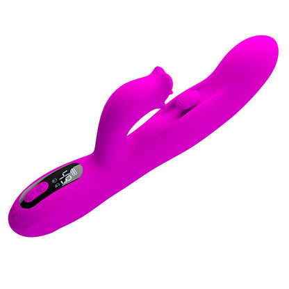 PRETTY LOVE - VIBRADOR OSCILATIVO YALANDA RABBIT COM DISPLAY DE LED ROXO - Infernum Store