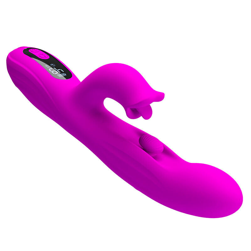 PRETTY LOVE - VIBRADOR OSCILATIVO YALANDA RABBIT COM DISPLAY DE LED ROXO - Infernum Store