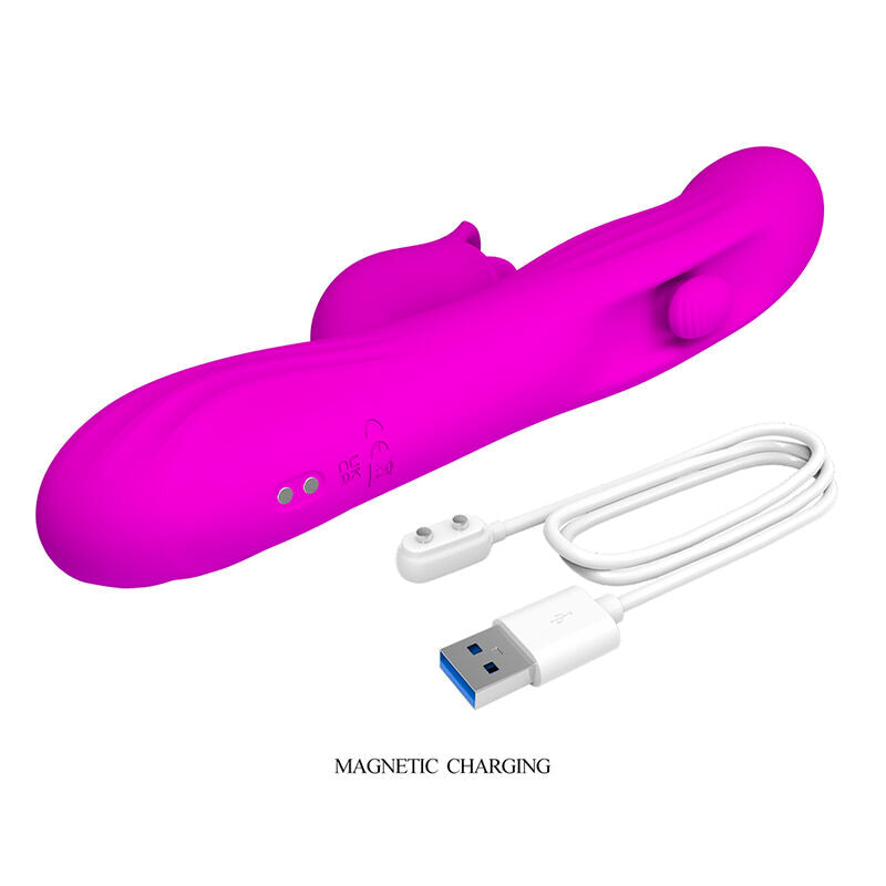 PRETTY LOVE - VIBRADOR OSCILATIVO YALANDA RABBIT COM DISPLAY DE LED ROXO - Infernum Store