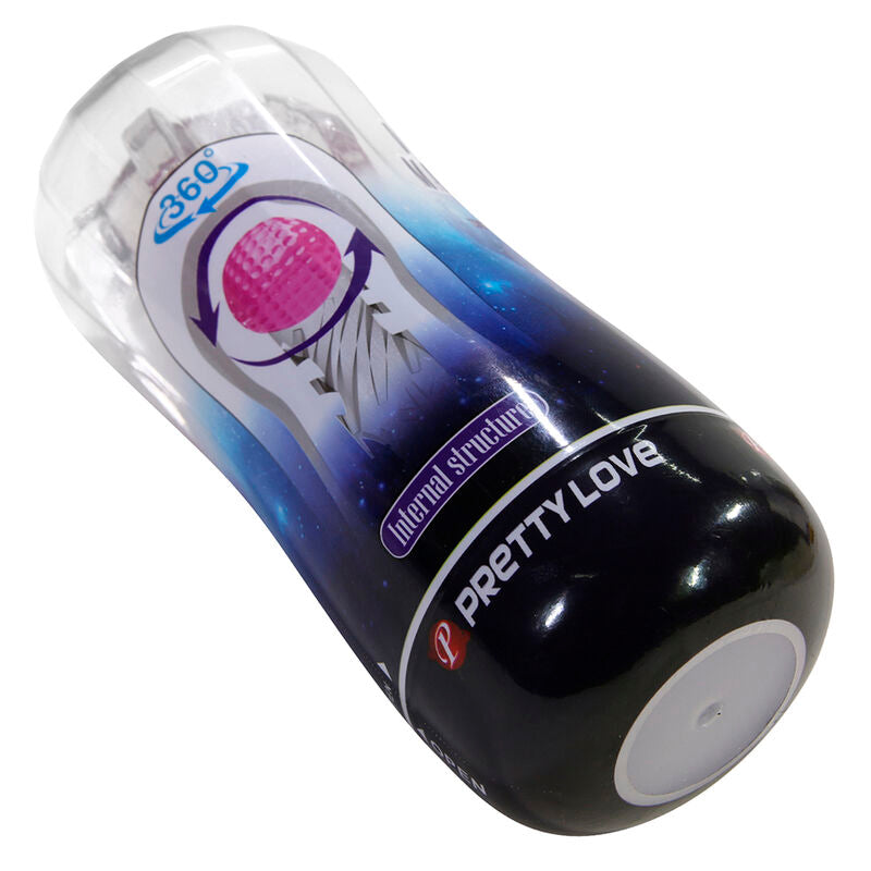 PRETTY LOVE - COPO DE MASTURBAÇÃO TEXTURIZADO 360º TRANSPARENTE - Infernum Store