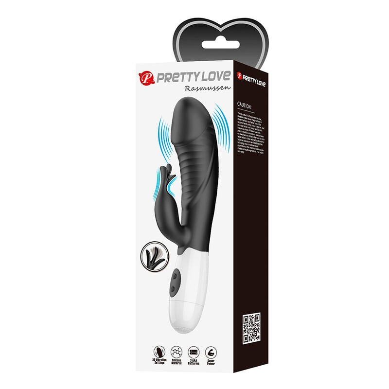PRETTY LOVE - RASMUSSEN VIBRADOR COELHO COM 30 FUNÇÕES PRETO - Infernum Store