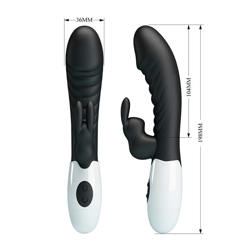 PRETTY LOVE - VIBRADOR COELHO NAUGHTY BUNNY COM 30 FUNÇÕES PRETO - Infernum Store