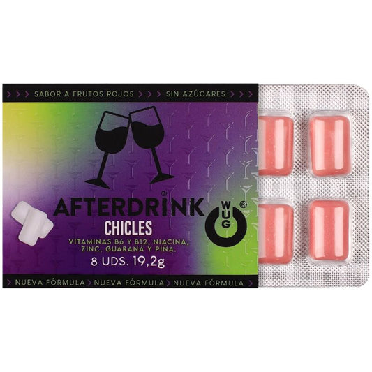 WUG After Drink – A goma de mascar funcional que ajuda você a recuperar as energias depois de uma noite de festa. Cartela com 8 unidades. - Infernum Store