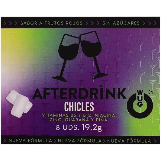 WUG After Drink – A goma de mascar funcional que ajuda você a recuperar as energias depois de uma noite de festa. Cartela com 8 unidades. - Infernum Store