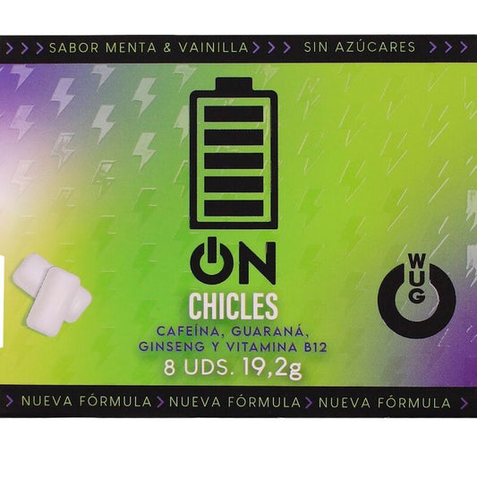 WUG on – Energia instantânea em formato de goma de mascar. Cartela com 8 unidades. - Infernum Store