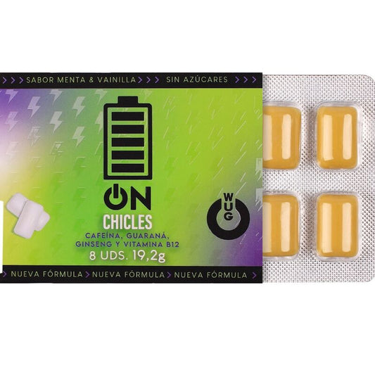WUG on – Energia instantânea em formato de goma de mascar. Cartela com 8 unidades. - Infernum Store