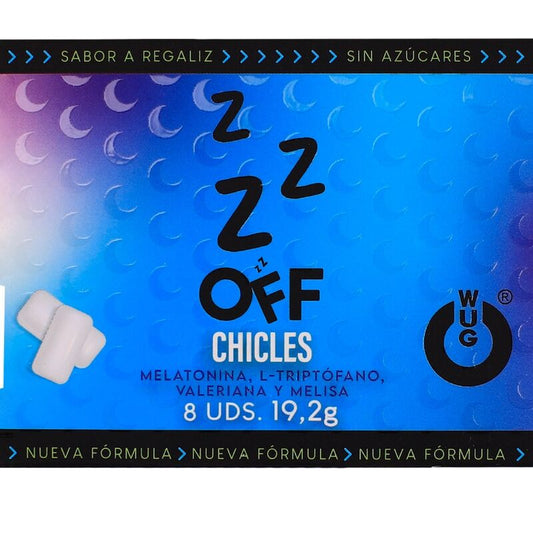 WUG off - A goma de mascar funcional que ajuda você a relaxar e dormir melhor. Cartela com 8 pacotes. - Infernum Store