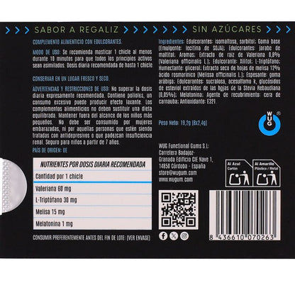 WUG off - A goma de mascar funcional que ajuda você a relaxar e dormir melhor. Cartela com 8 pacotes. - Infernum Store