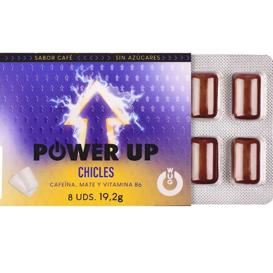 WUG Power Up - Goma de Mascar Energética para Concentração e Resistência - Cartela com 8 Unidades - Infernum Store