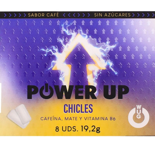 WUG Power Up - Goma de Mascar Energética para Concentração e Resistência - Cartela com 8 Unidades - Infernum Store