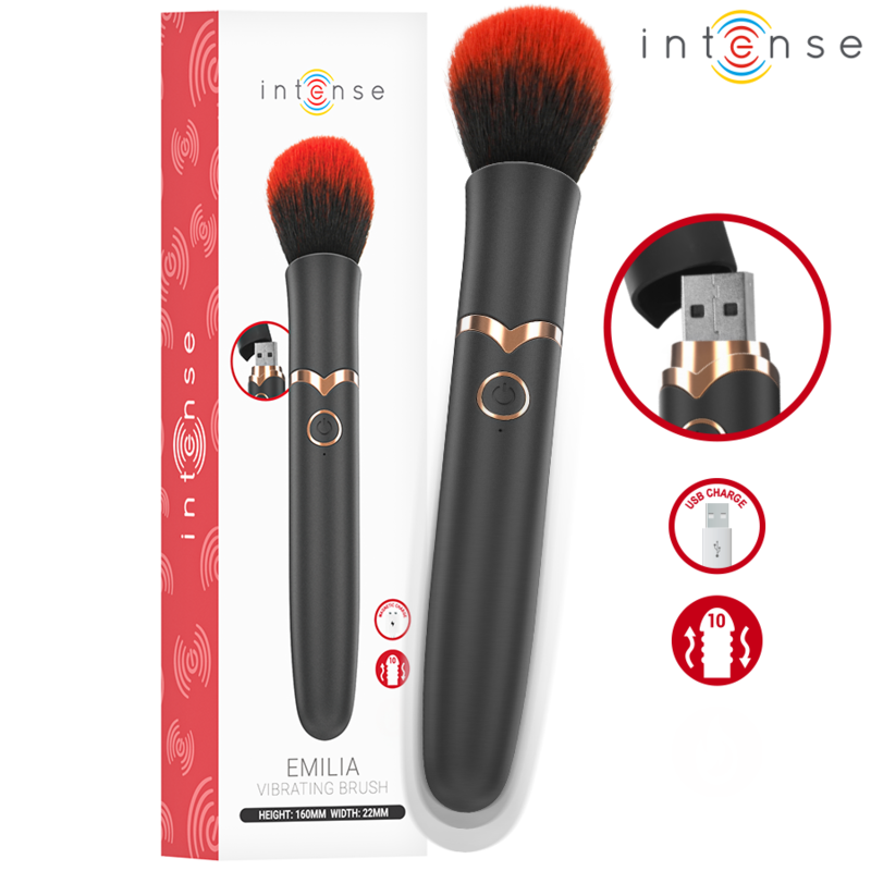 INTENSE - EMILIA ESCOVA VIBRATÓRIA 10 VIBRAÇÕES 16 CM - Infernum Store