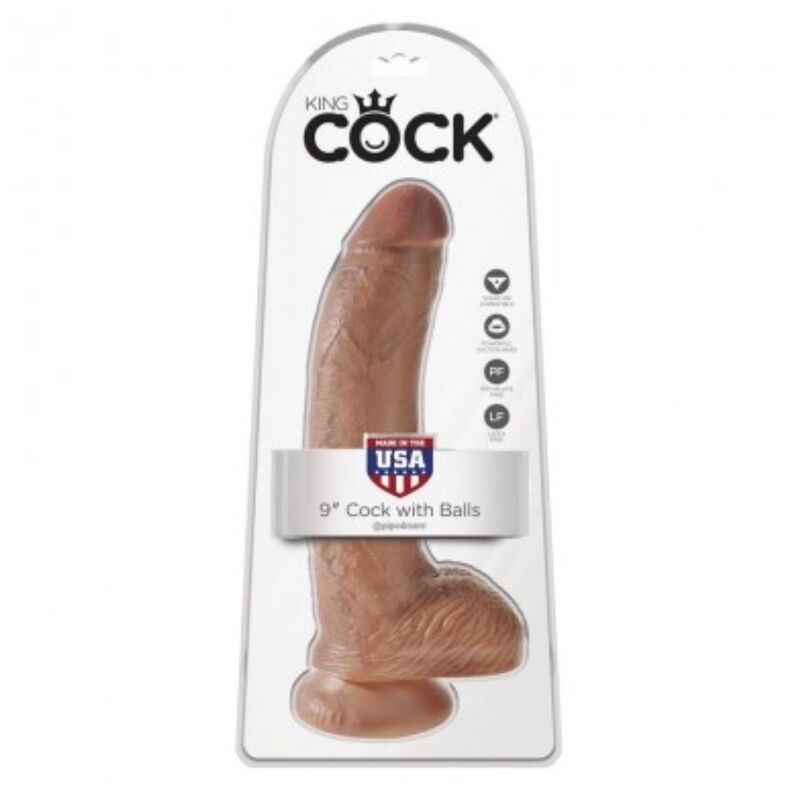 KING COCK - DILDO REALISTA COM TESTÍCULOS 22,8 CM - Infernum Store