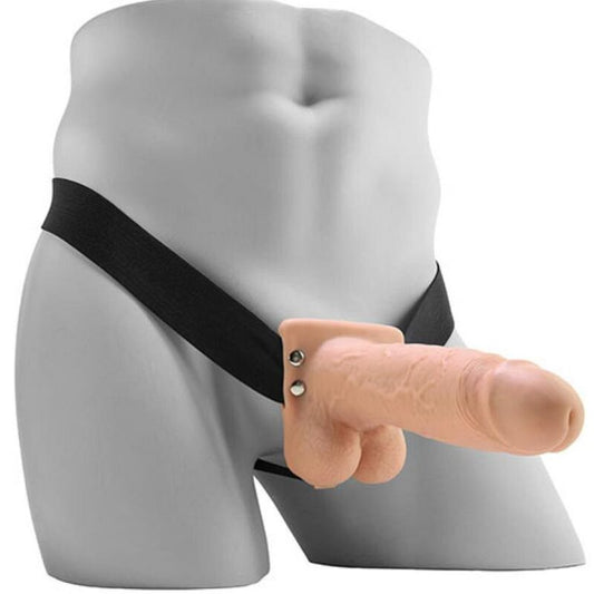 FETISH FANTASY SERIES  - STRAP-ON VIBRATÓRIO REALISTA COM BOLAS 17,8 CM - Infernum Store