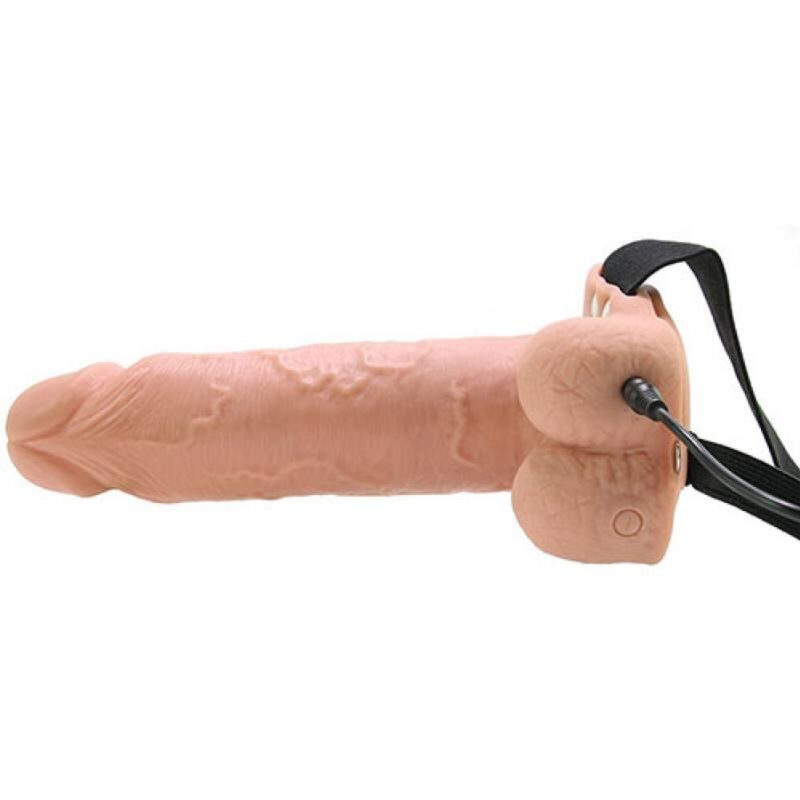 FETISH FANTASY SERIES  - STRAP-ON VIBRATÓRIO REALISTA COM BOLAS 17,8 CM - Infernum Store