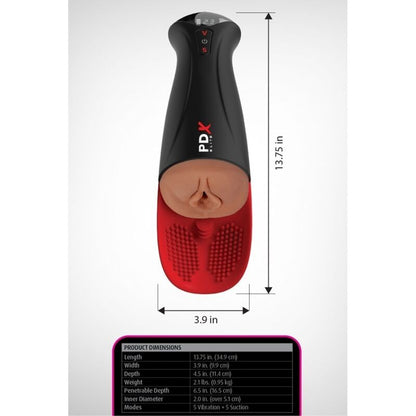 PDX ELITE - FAP-O-MATIC PRO XL VIBRATÓRIO AUTOMÁTICO MARROM 34,9 CM - Infernum Store