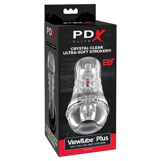 PDX ELITE - VIEWTUBE PLUS STROKER TRANSPARENTE COM ADERÊNCIA FÁCIL E VERSÁTIL 21 CM - Infernum Store