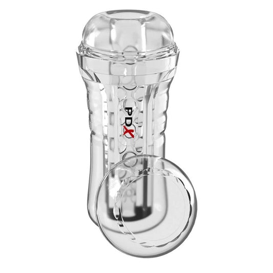 PDX ELITE - VIEWTUBE PLUS STROKER TRANSPARENTE COM ADERÊNCIA FÁCIL E VERSÁTIL 21 CM - Infernum Store