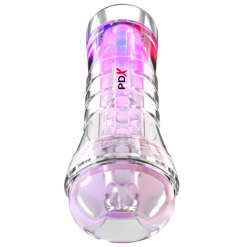 PDX ELITE - VIEWTUBE XXL LED TRANSPARENT STROKER 27,3 CM - Infernum Store