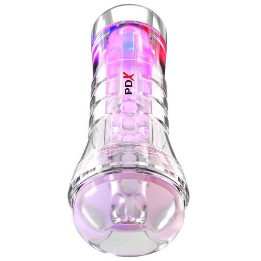 PDX ELITE - VIEWTUBE XXL LED TRANSPARENT STROKER 27,3 CM - Infernum Store