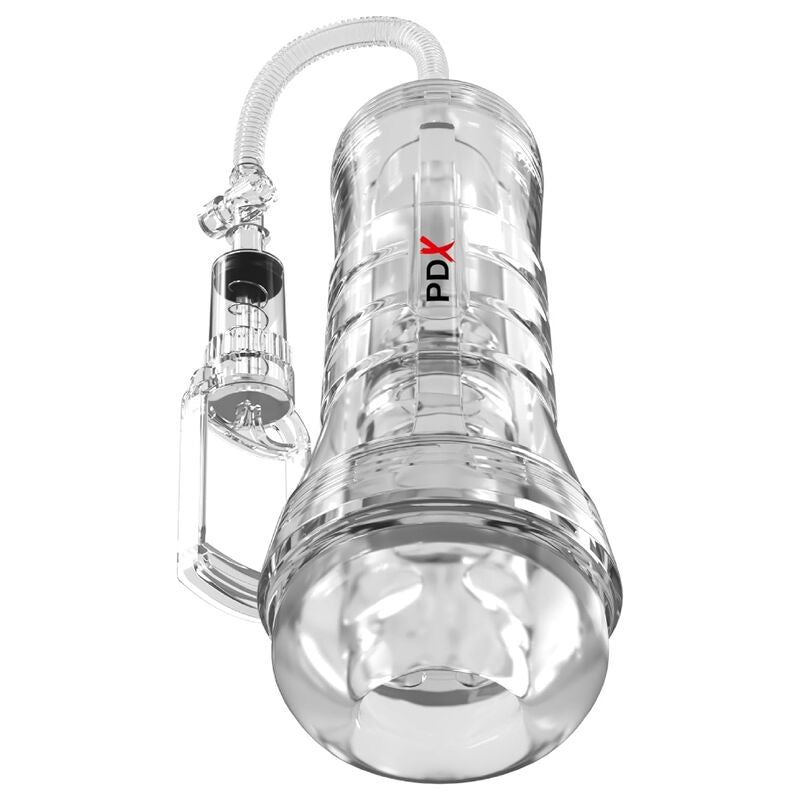 PDX ELITE - VIEWTUBE VAC XXL TRANSPARENTE STROKER COM BOMBA DE SUCÇÃO 27,3 CM - Infernum Store