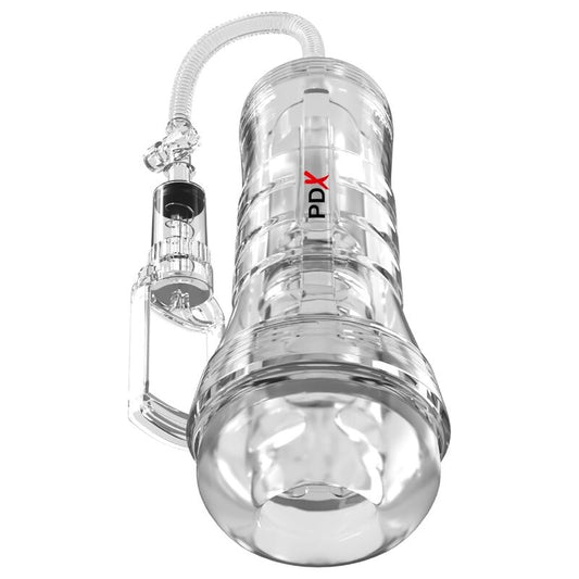 PDX ELITE - VIEWTUBE VAC XXL TRANSPARENTE STROKER COM BOMBA DE SUCÇÃO 27,3 CM - Infernum Store