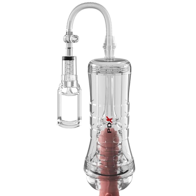 PDX ELITE - VIEWTUBE VAC XXL TRANSPARENTE STROKER COM BOMBA DE SUCÇÃO 27,3 CM - Infernum Store