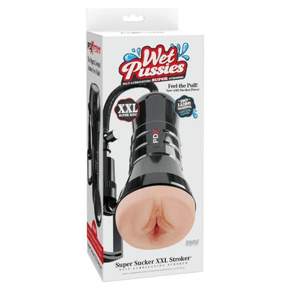 PDX EXTREME - WET PUSSIES SUPER SUCKER XXL LIGHT VAGINA STROKER COM SUCÇÃO 27,3 CM - Infernum Store