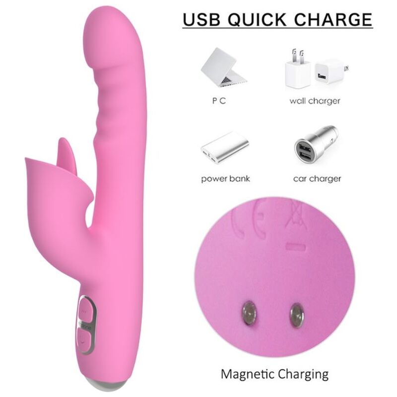 NALONE - T-MAY VIBRADOR MAGIC STICK COELHO - ROSA - Infernum Store