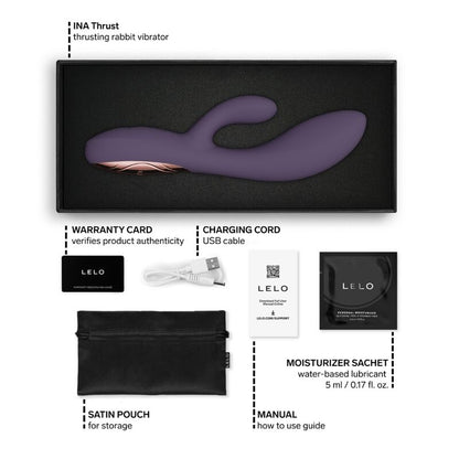 LELO - INA THRUST RABBIT VIBRADOR DE EMPURRA ROXO - Infernum Store