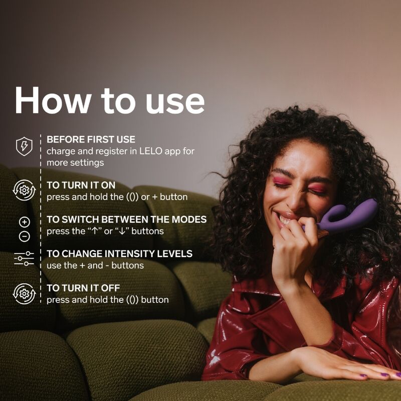 LELO - INA THRUST RABBIT VIBRADOR DE EMPURRA ROXO - Infernum Store