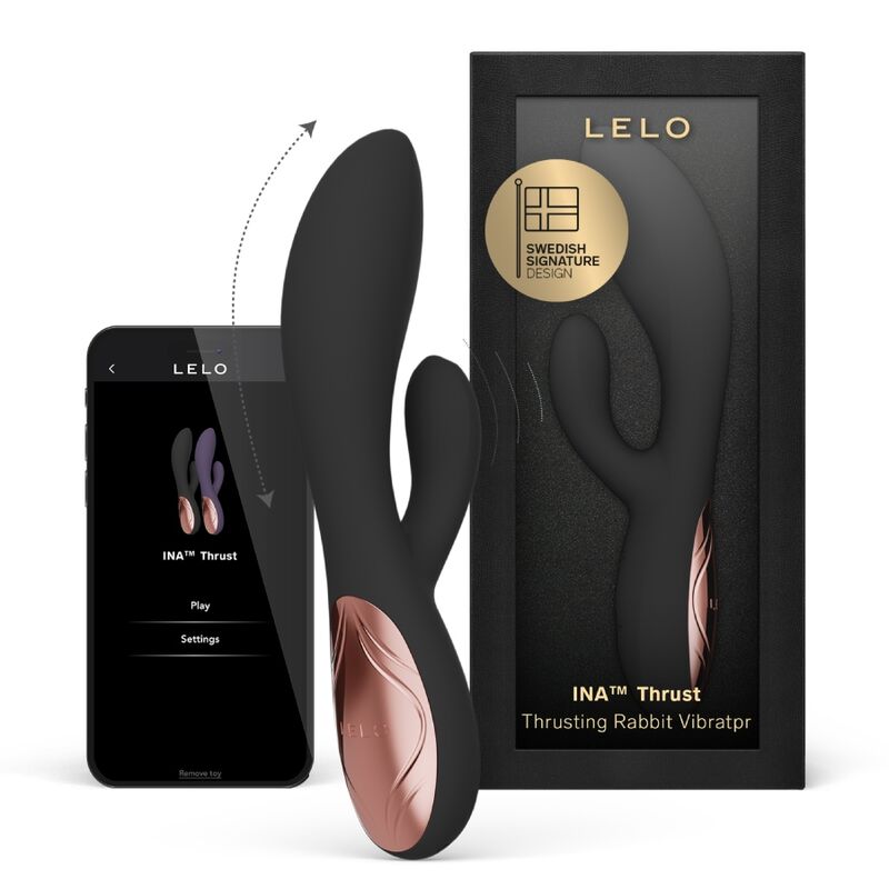 LELO - INA THRUST RABBIT VIBRADOR DE EMPURRAÇÃO PRETO - Infernum Store