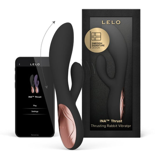 LELO - INA THRUST RABBIT VIBRADOR DE EMPURRAÇÃO PRETO - Infernum Store