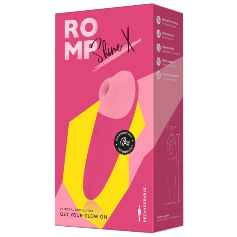 ROMP - SHINE X SUCÇÃO CLITORIAL 10 NÍVEIS ROSA - Infernum Store