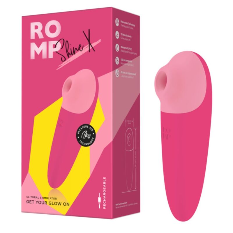 ROMP - SHINE X SUCÇÃO CLITORIAL 10 NÍVEIS ROSA - Infernum Store