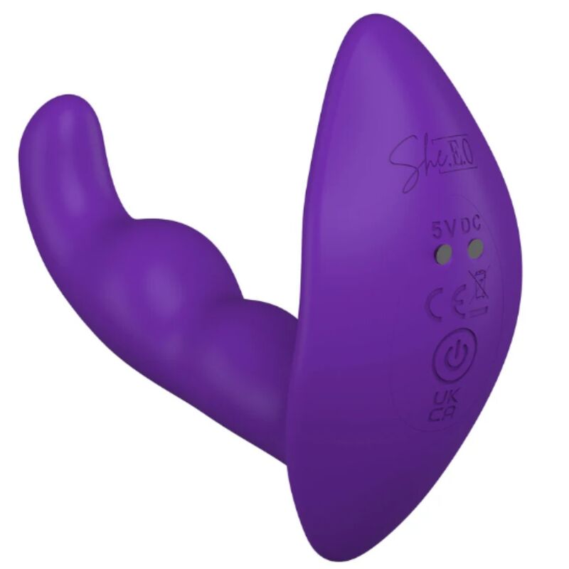 SHE.E.O - ESTIMULADOR ANAL VIBRATÓRIO ROTATIVO COM CONTROLE REMOTO - ROXO - Infernum Store