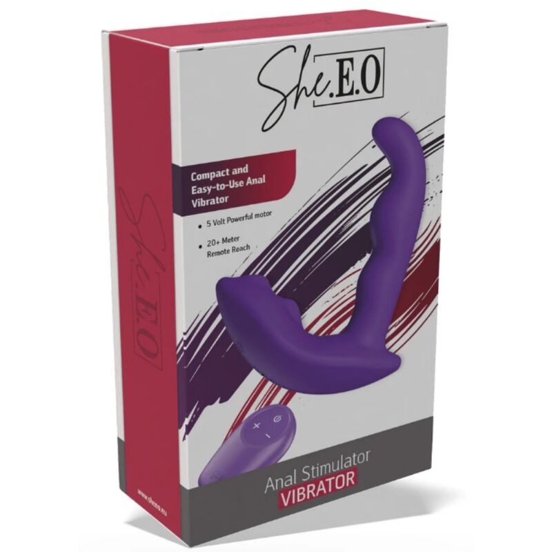 SHE.E.O - ESTIMULADOR ANAL VIBRATÓRIO ROTATIVO COM CONTROLE REMOTO - ROXO - Infernum Store