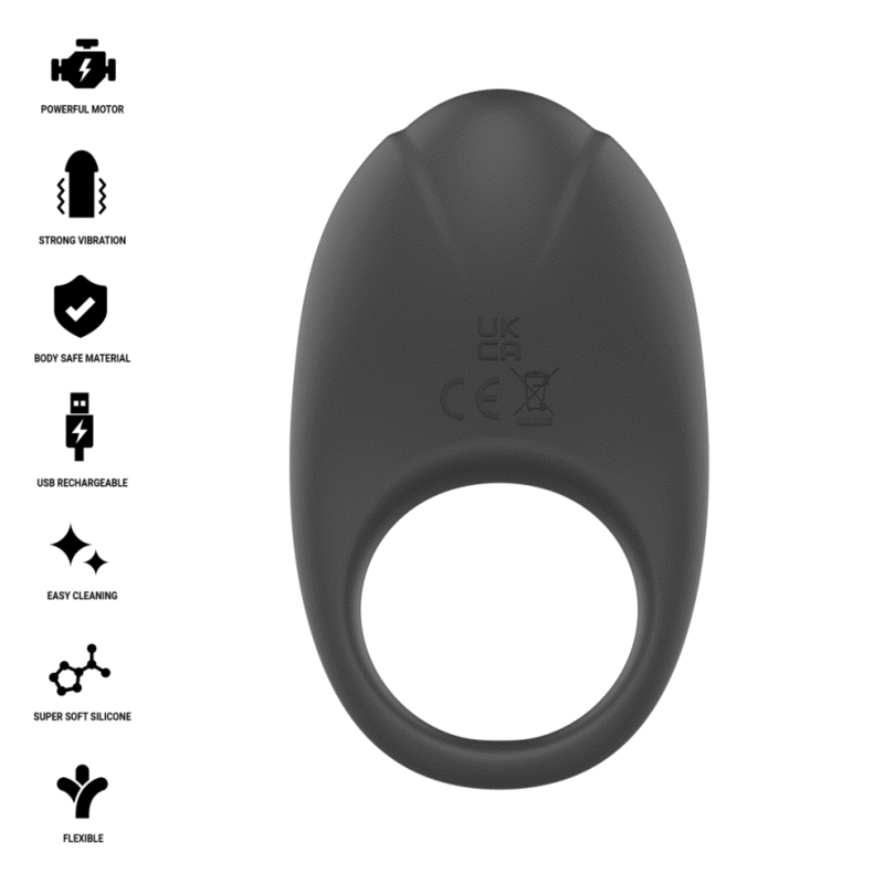 INTENSE - MERLOTTE VIBRATING PENIS RING WITH CLITORIS STIMULATION BLACK - Infernum Store