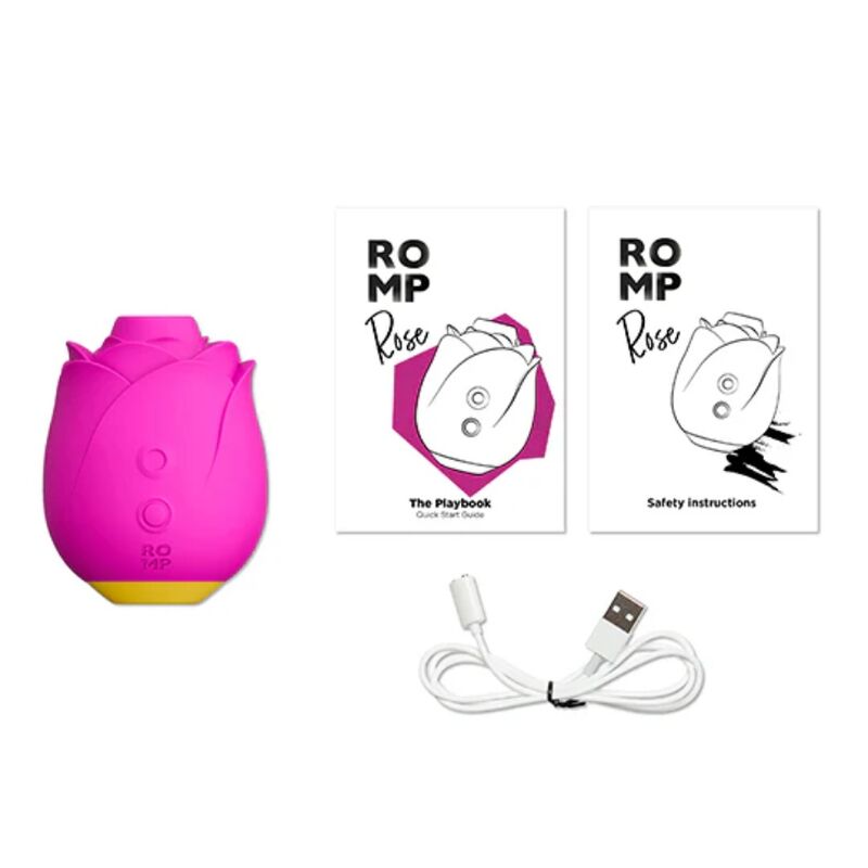 ROMP - ROSE 2.0 APARELHO DE SUCÇÃO CLITORIAL EM FORMATO DE ROSA - Infernum Store