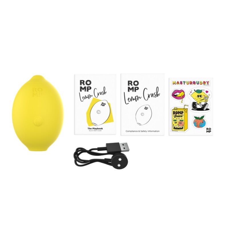 ROMP - LEMON CRUSH PLEASURE AIR ESTIMULADOR CLITÓRICO AMARELO - Infernum Store
